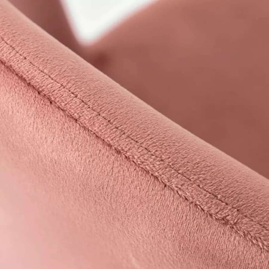 Sedia in velluto rosa antico con gambe in metallo nero - Zilla