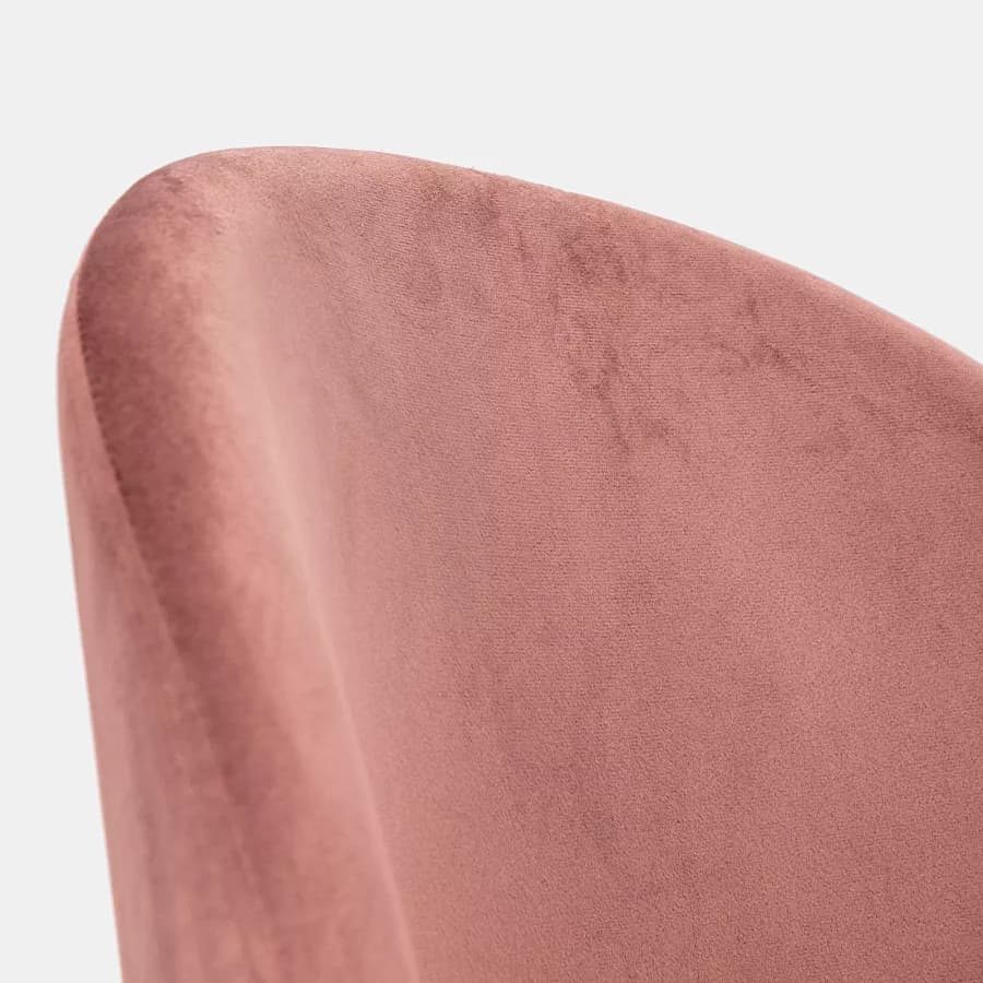 Sedia in velluto rosa antico con gambe oro - Melt