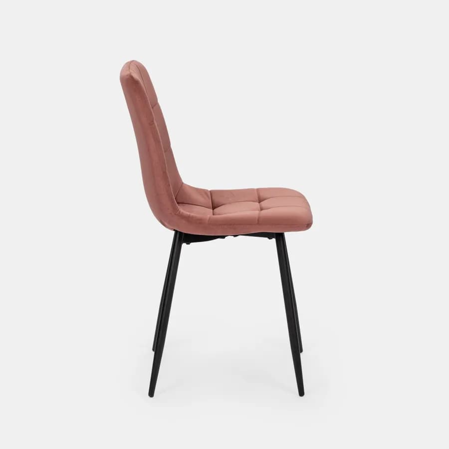 Sedia in velluto trapuntato rosa antico - Alys