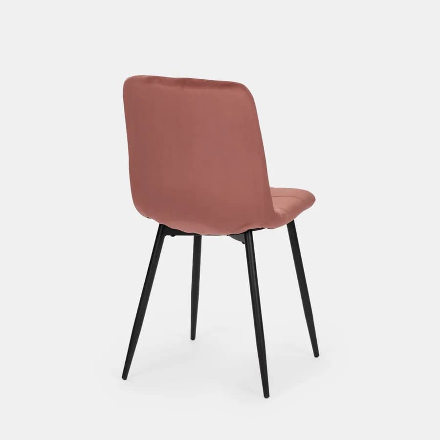 Sedia in velluto trapuntato rosa antico - Alys
