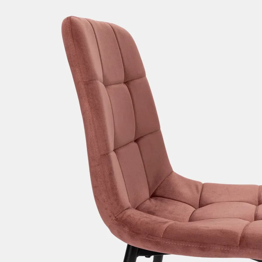 Sedia in velluto trapuntato rosa antico - Alys