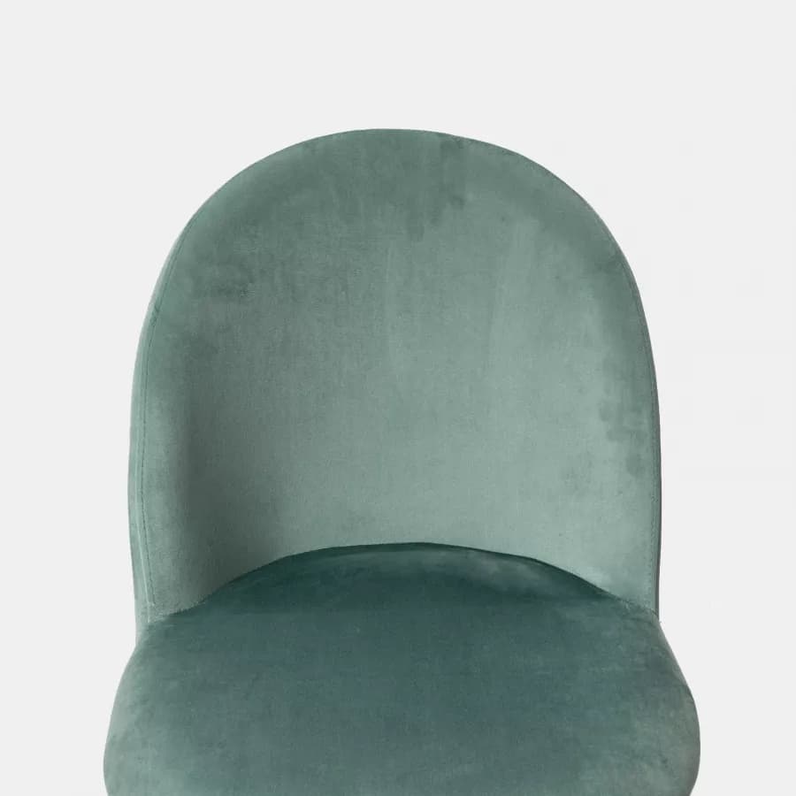 Sedia in velluto verde salvia con gambe in metallo finitura oro - Zilla