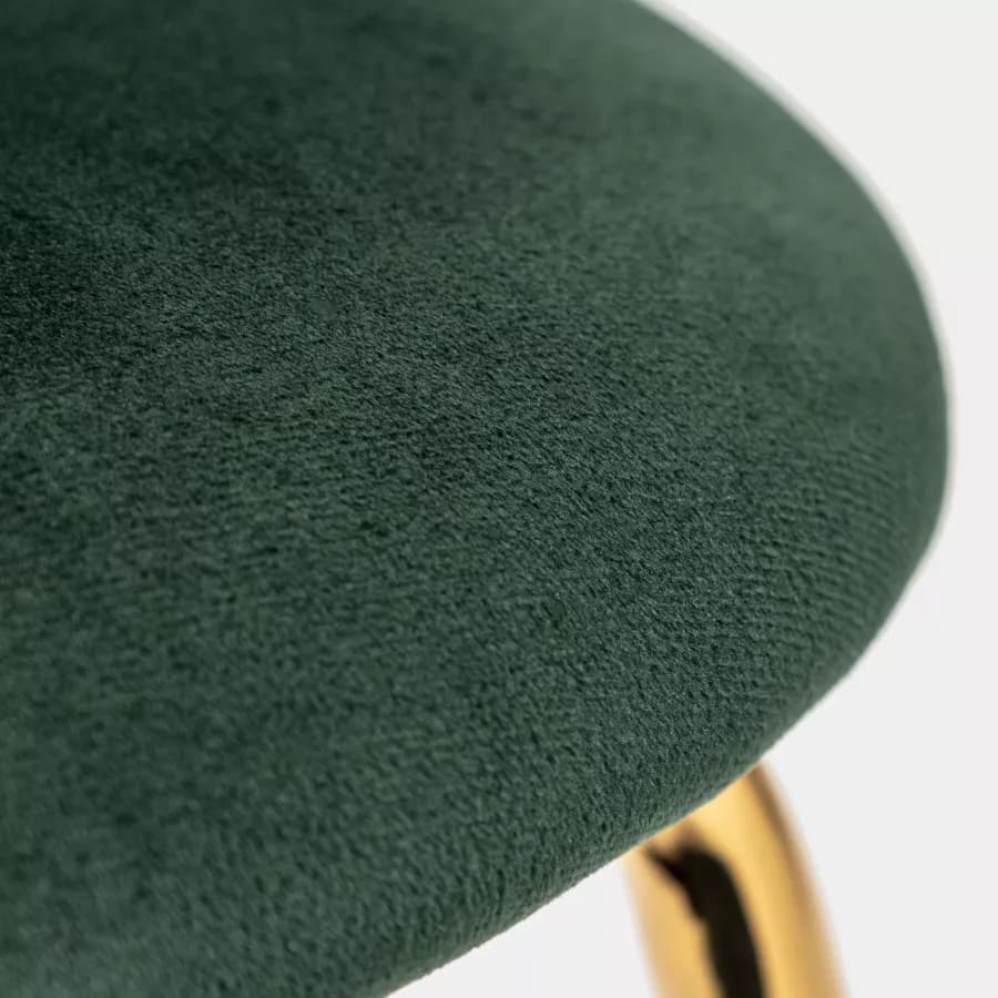 Sedia in velluto verde scuro con gambe oro - Melt
