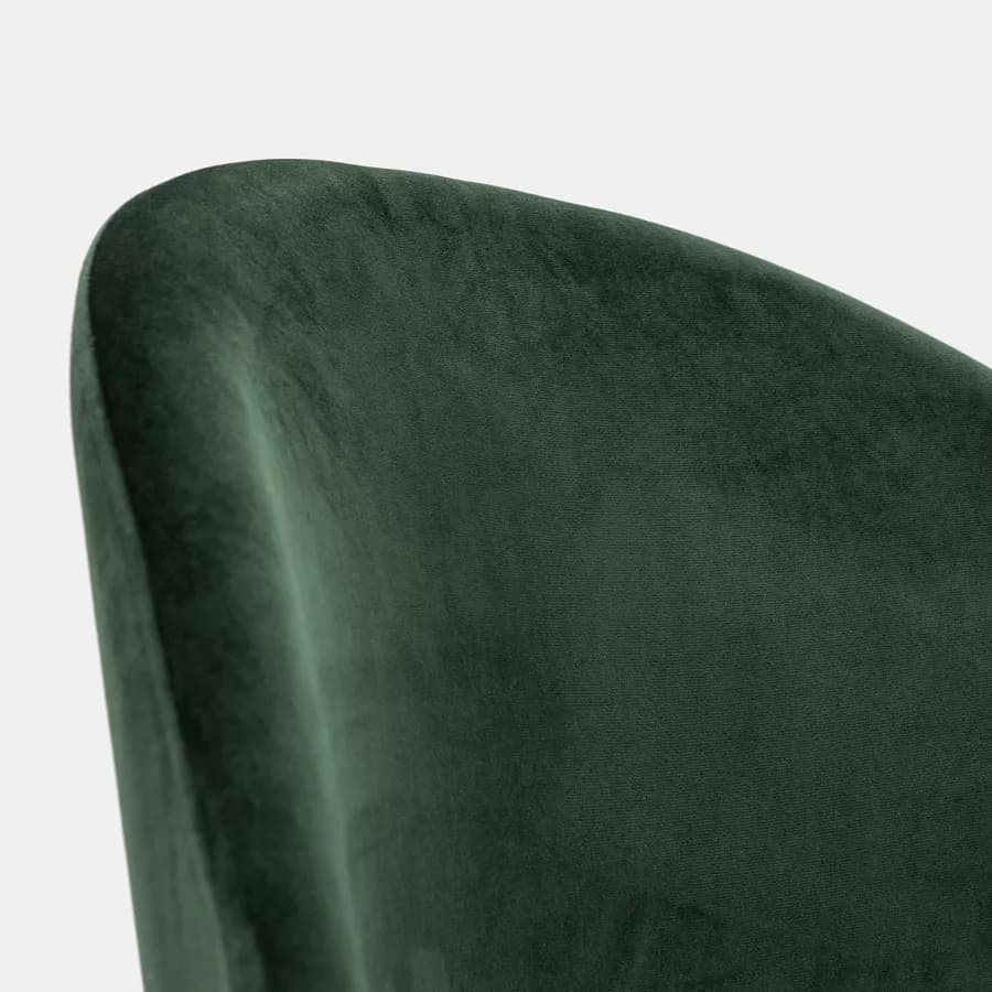 Sedia in velluto verde scuro con gambe oro - Melt