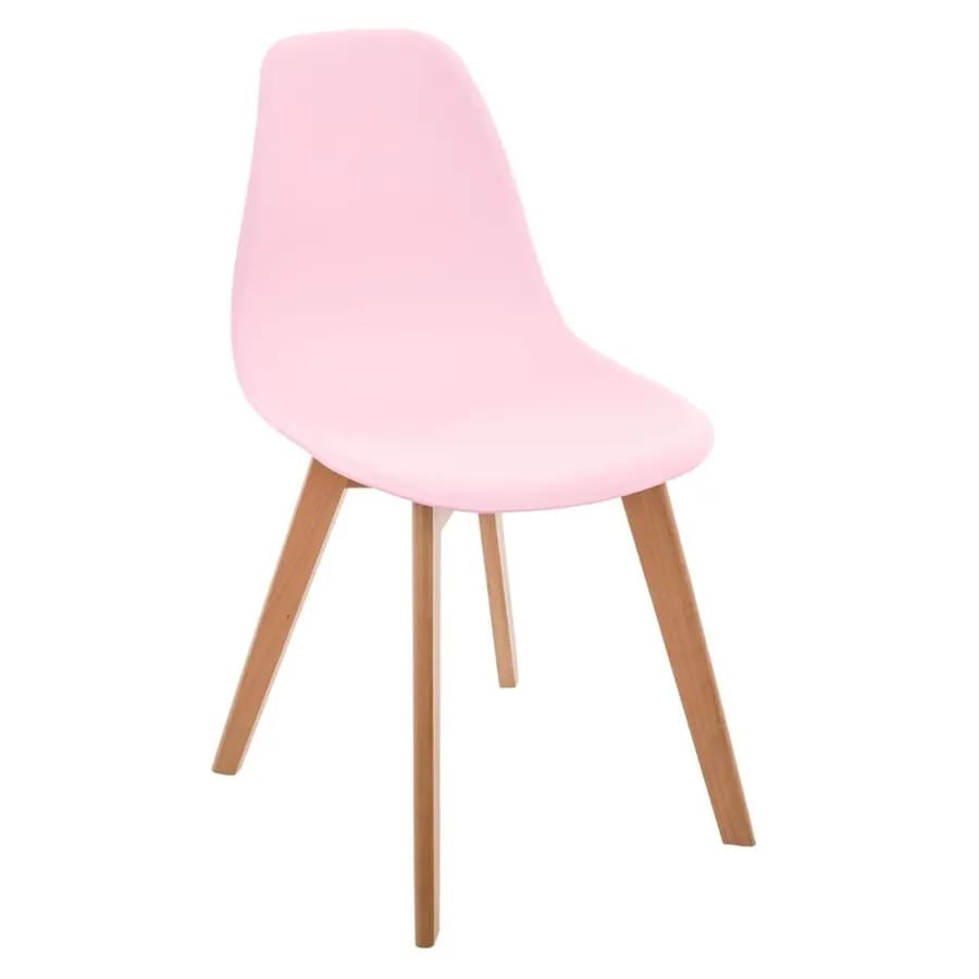 Sedia per bambini 56x37h cm rosa con gambe in legno - Colorful