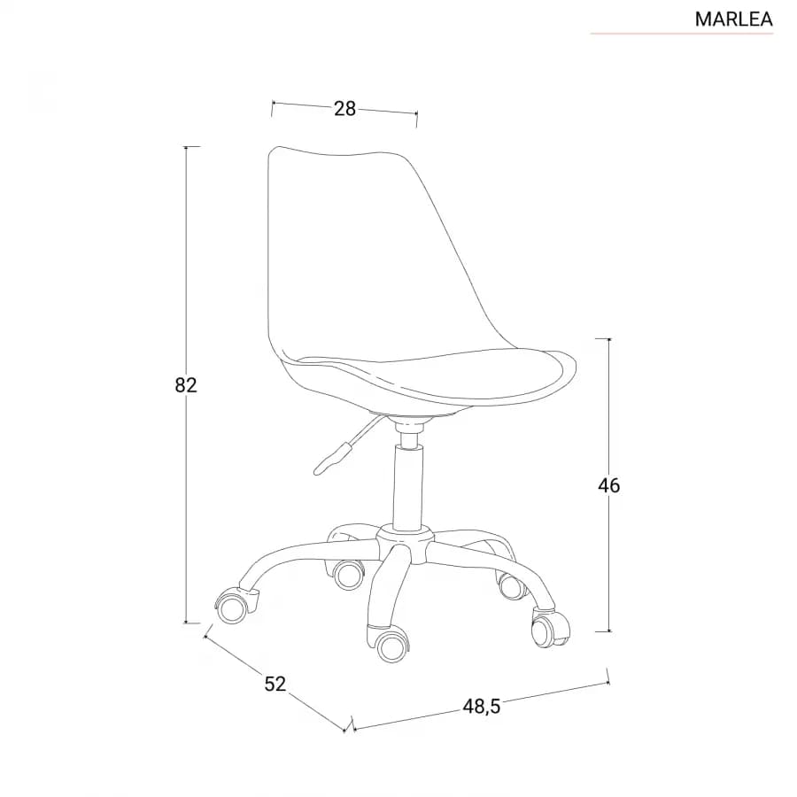 Sedia per ufficio trasparente con seduta bianca - Marlea