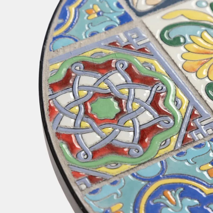 Sedia pieghevole con decorazione maiolica toni freddi - Otranto