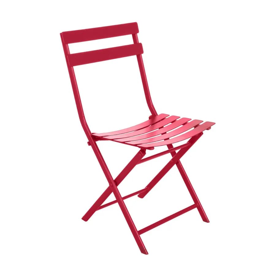 Sedia pieghevole da esterno in acciaio rosso melograno - Atelier