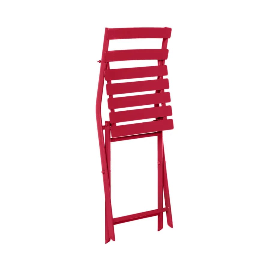 Sedia pieghevole da esterno in acciaio rosso melograno - Atelier