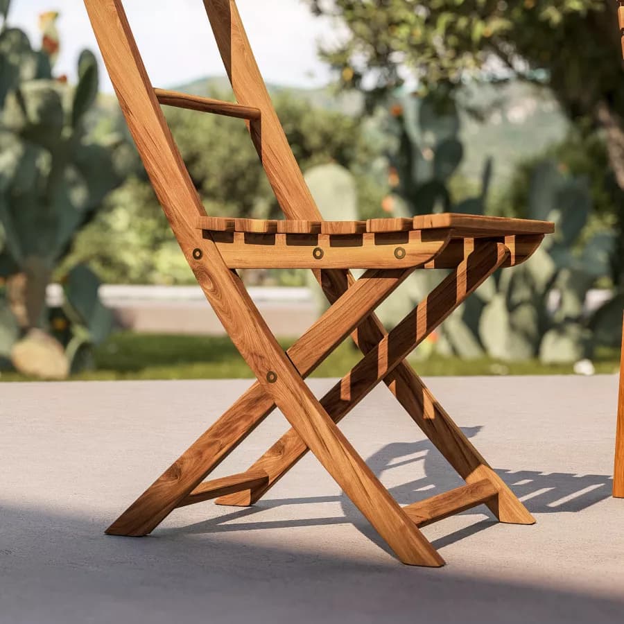Sedia pieghevole salvaspazio in legno di acacia - Paja