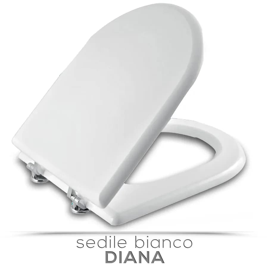 Sedile copriwc in legno bianco compatibile con la serie Diana di Azzurra