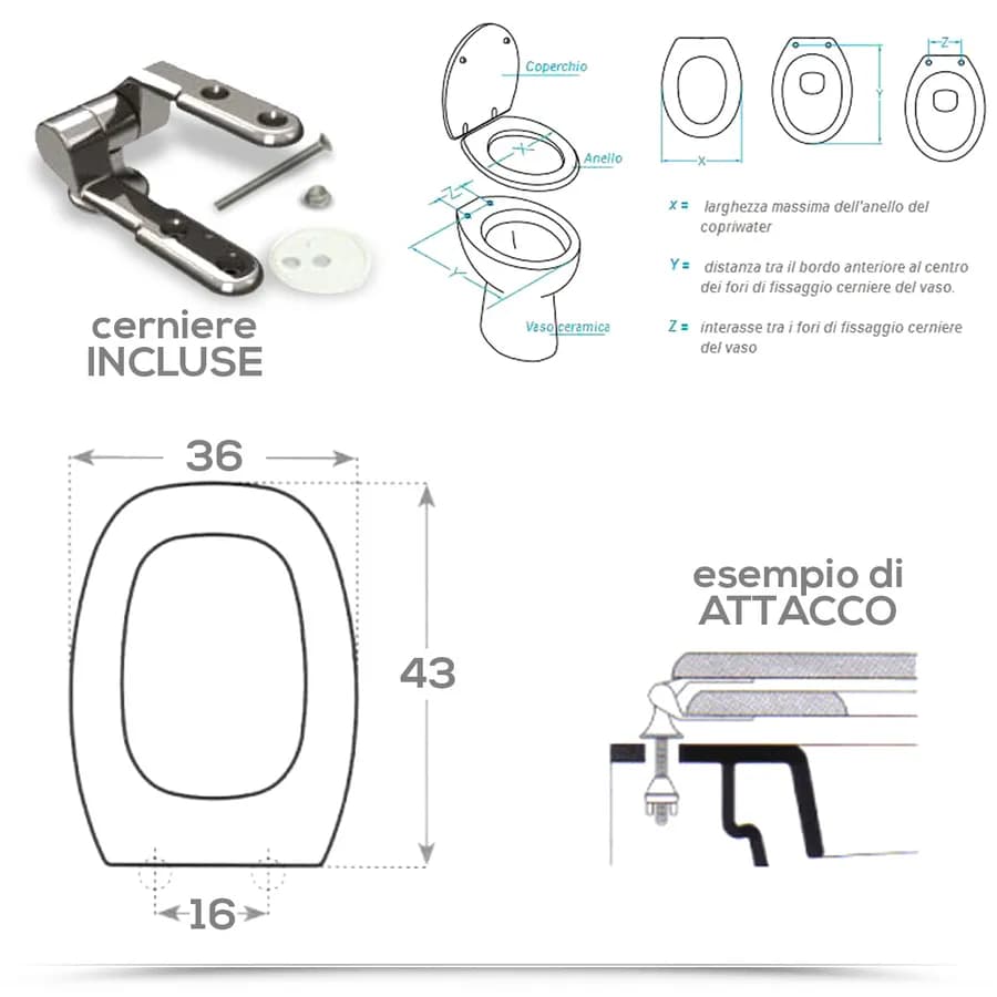 Sedile copriwc in legno bianco compatibile con la serie Fleo Dolomite di Ideal Standard