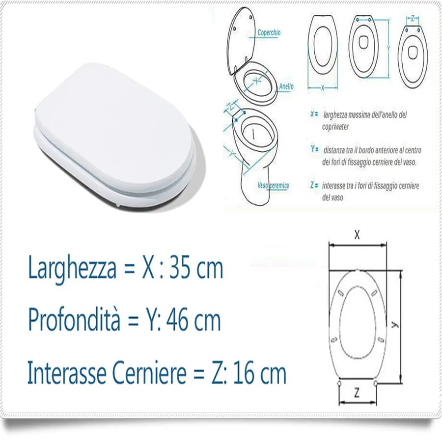 Sedile copriwc in legno bianco compatibile con la serie Sintesi di Cesame