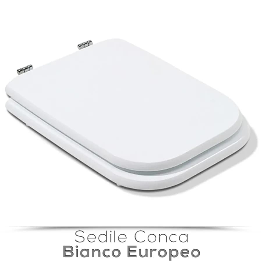 Sedile copriwc in legno bianco europeo compatibile con la serie Conca di Ideal Standard
