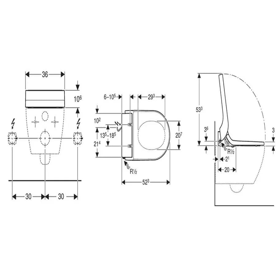 Sedile copriwc multifunzione Serie Aquaclean Tuma Comfort - Geberit