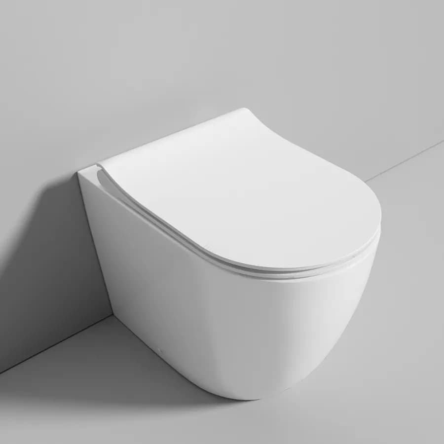 Sedile copriwc slim con chiusura SoftClose bianco lucido per vaso Serie Volga