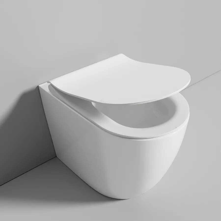 Sedile copriwc slim con chiusura SoftClose bianco lucido per vaso Serie Volga