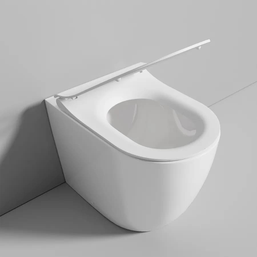 Sedile copriwc slim con chiusura SoftClose bianco lucido per vaso Serie Volga