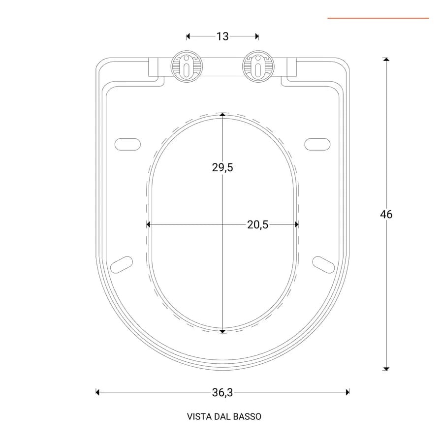 Sedile copriwc slim con chiusura SoftClose bianco lucido per vaso Serie Volga