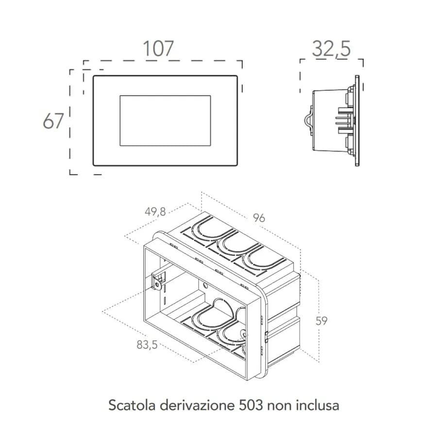 Segnapassi 10,7x6,7 cm in policarbonato con sensori e doppia placchetta