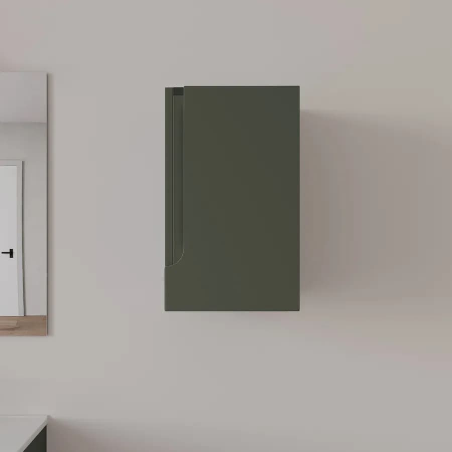 Semicolonna bagno sospesa 30x30x50h cm verde cemento - Agave