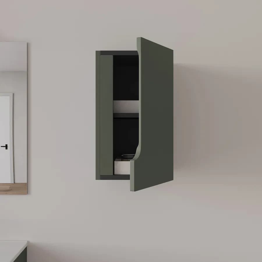 Semicolonna bagno sospesa 30x30x50h cm verde cemento - Agave