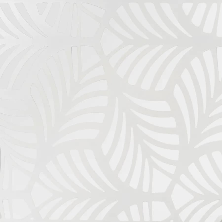 Separé triplo da giardino in acciaio bianco 300x30x180h cm con disegno foglia di palma - Callen