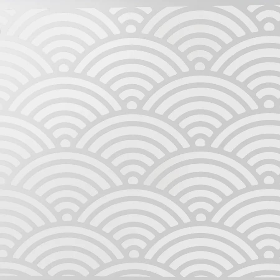 Separé triplo da giardino in acciaio bianco 300x30x180h cm con disegno onda giapponese - Callen