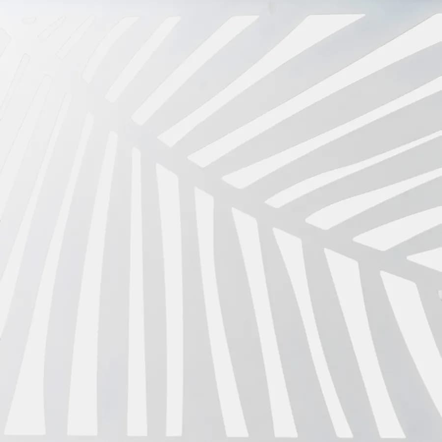 Separé triplo da giardino in acciaio bianco 300x30x180h cm con disegno tropicale - Callen