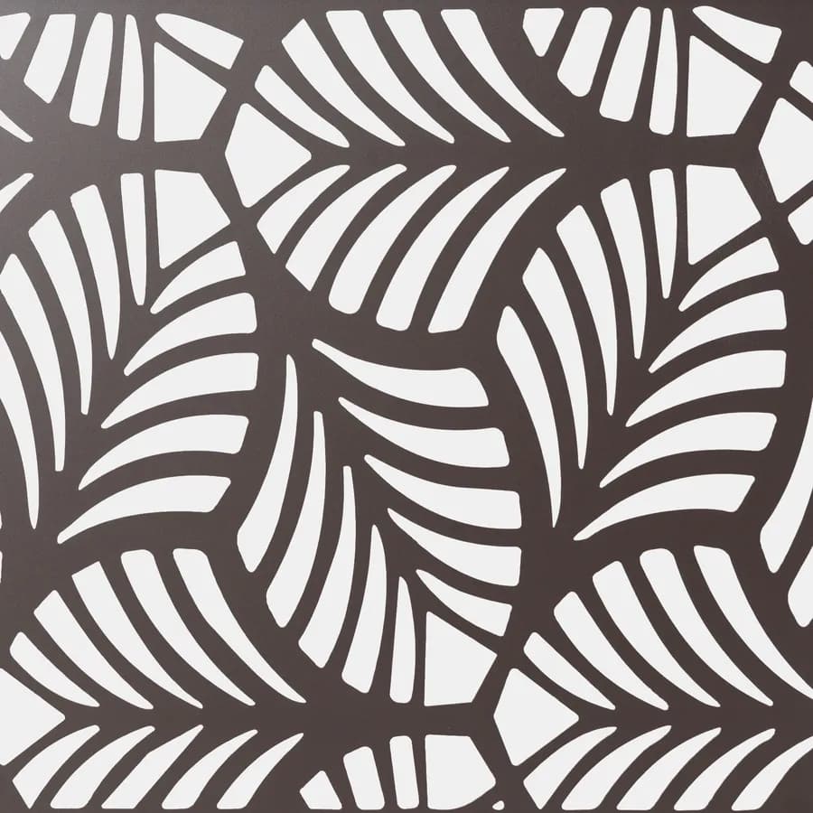 Separé triplo da giardino in acciaio bronzo 300x30x180h cm con disegno foglia di palma - Callen