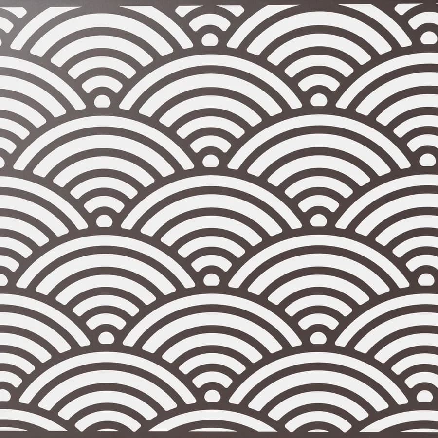Separé triplo da giardino in acciaio bronzo 300x30x180h cm con disegno onda giapponese - Callen