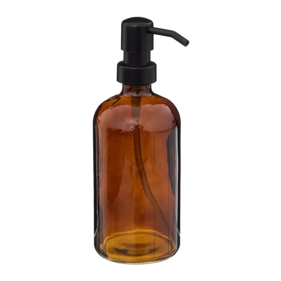 Set 2 accessori bagno in vetro ambrato - Semply