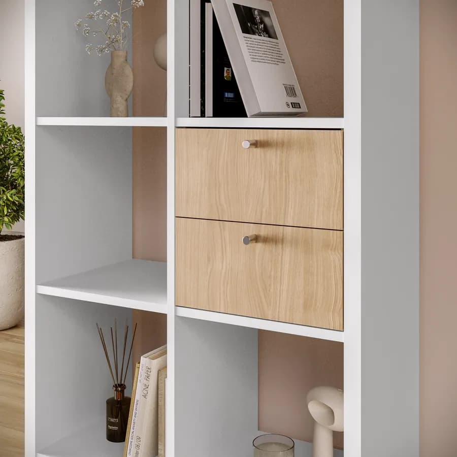 Set 2 cassetti effetto rovere per libreria modulare - Tactik
