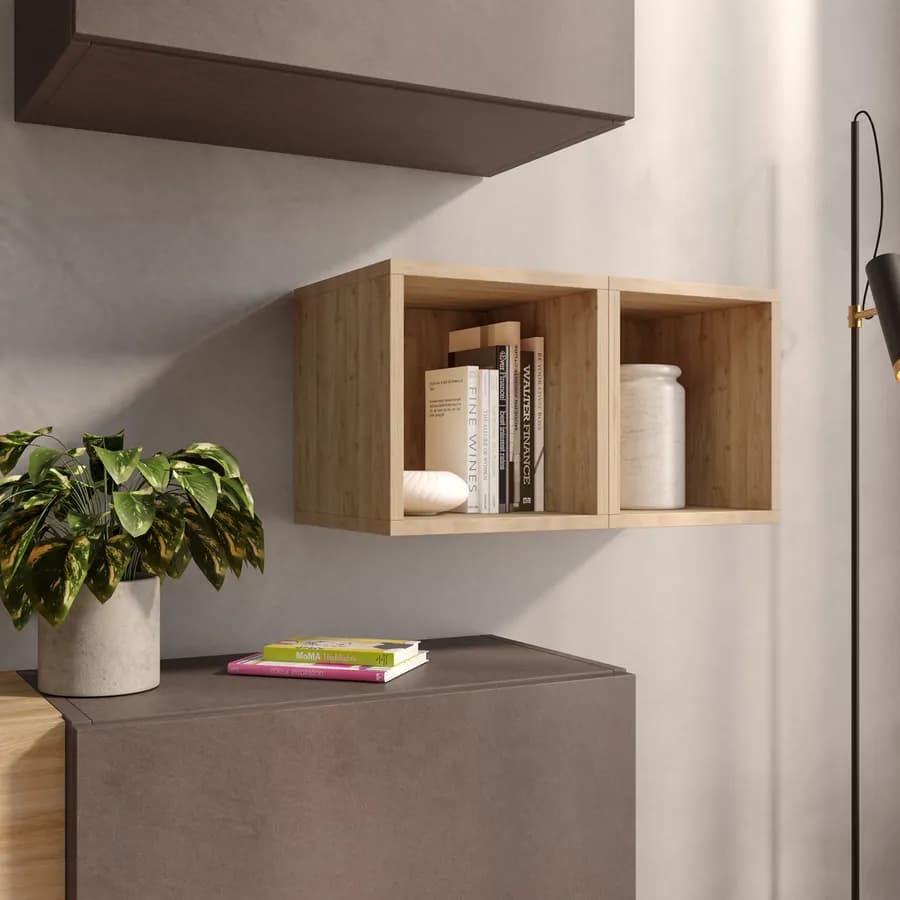 Set 2 cubi pensili 27x28h cm color rovere cadiz - Clary