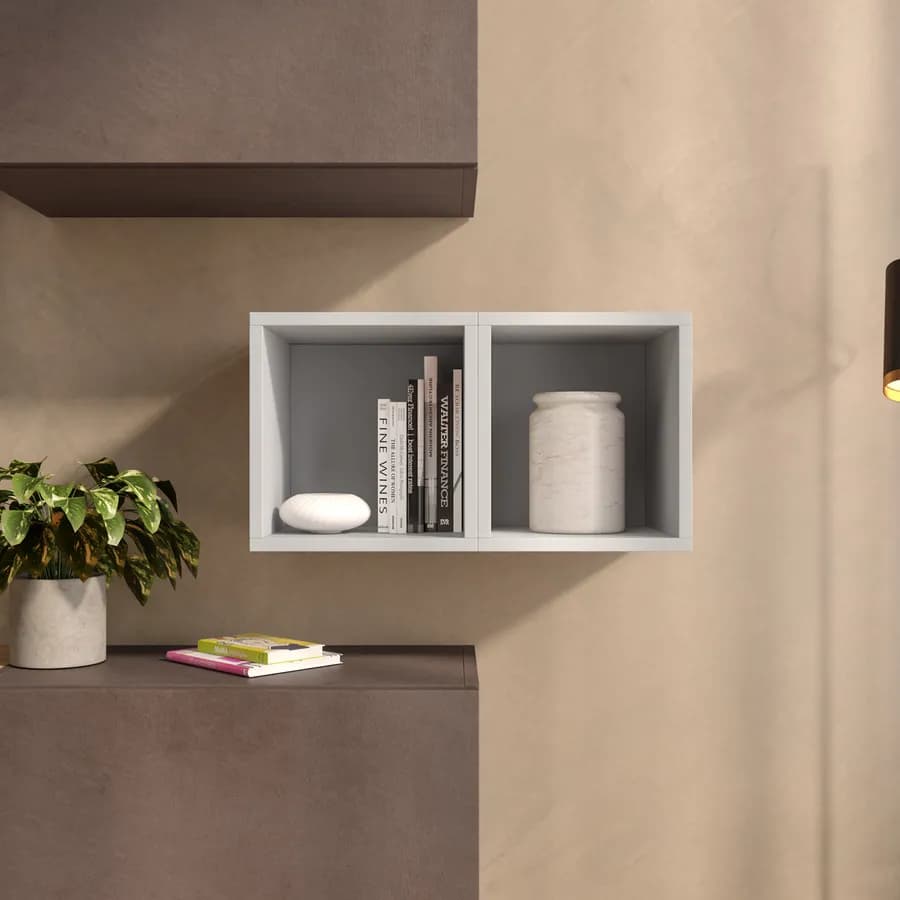 Set 2 cubi pensili 27x28h cm gesso - Clary