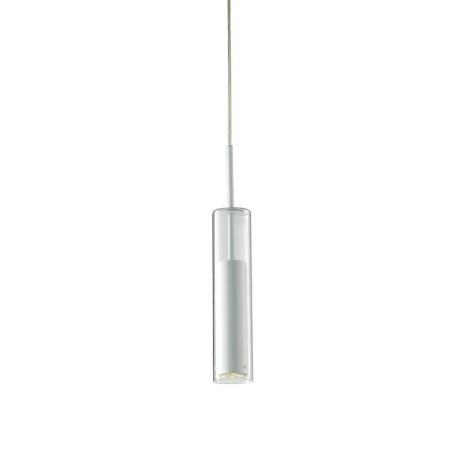 Set 3 lampade a sospensione 170h cm in vetro e metallo cromato