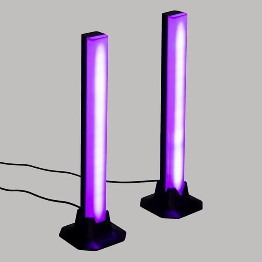 Set 2 lampade barre LED 33h cm reattive al suono luce multicolore