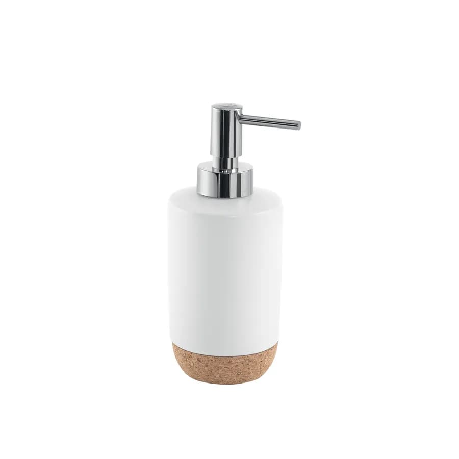 Set 2 accessori da appoggio in ceramica bianco e sughero - Ilary di Gedy