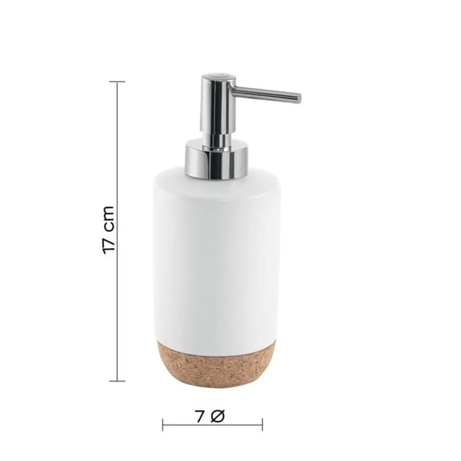 Set 2 accessori da appoggio in ceramica bianco e sughero - Ilary di Gedy