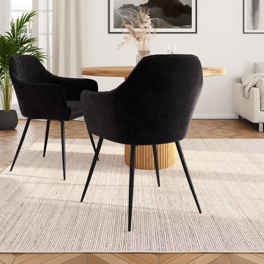 Set 2 poltrone in velluto nero - Dumb