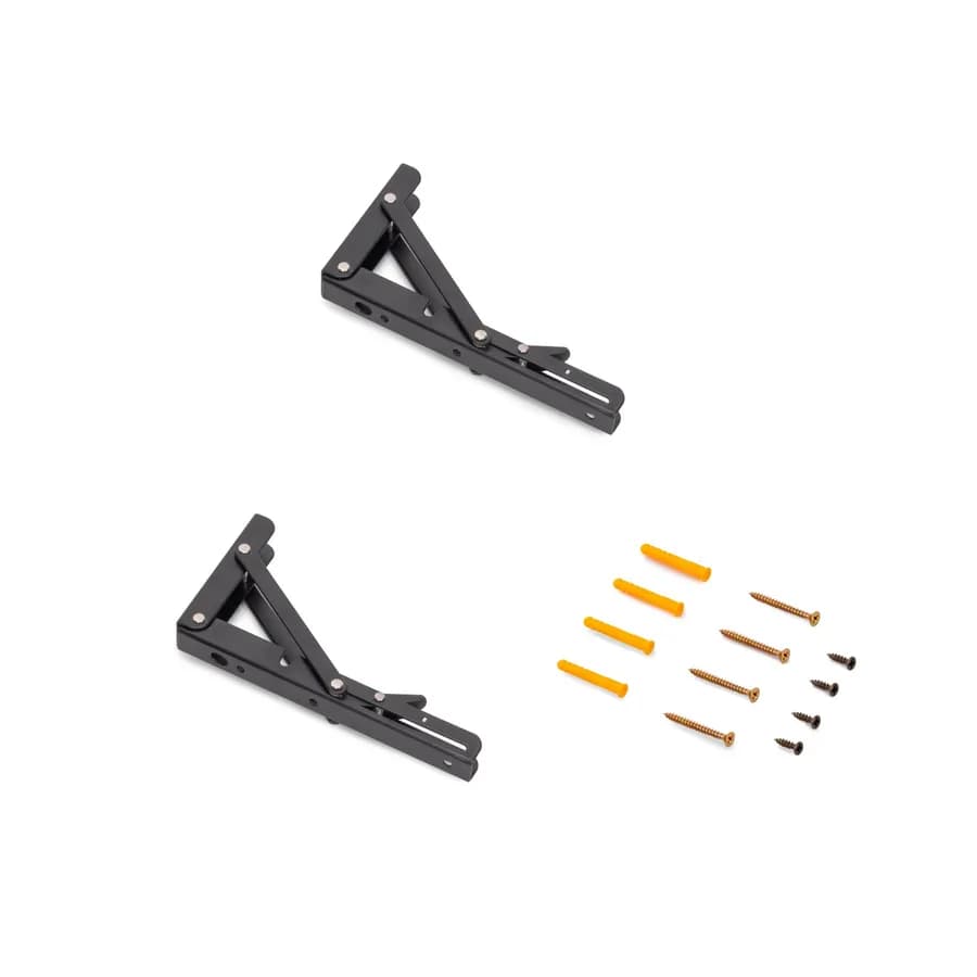 Set 2 reggimensola pieghevoli 20,3 cm in acciaio verniciato nero