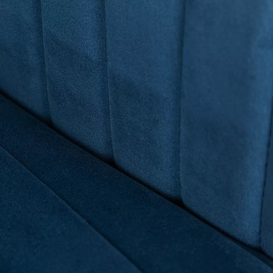 Set 2 sedie in velluto blu scuro e gambe in metallo nero - Vanus