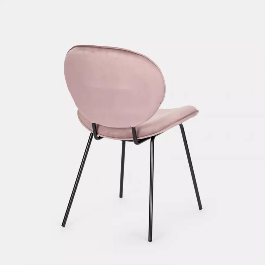 Set 2 sedie in velluto glicine con gambe in metallo nero - Milva
