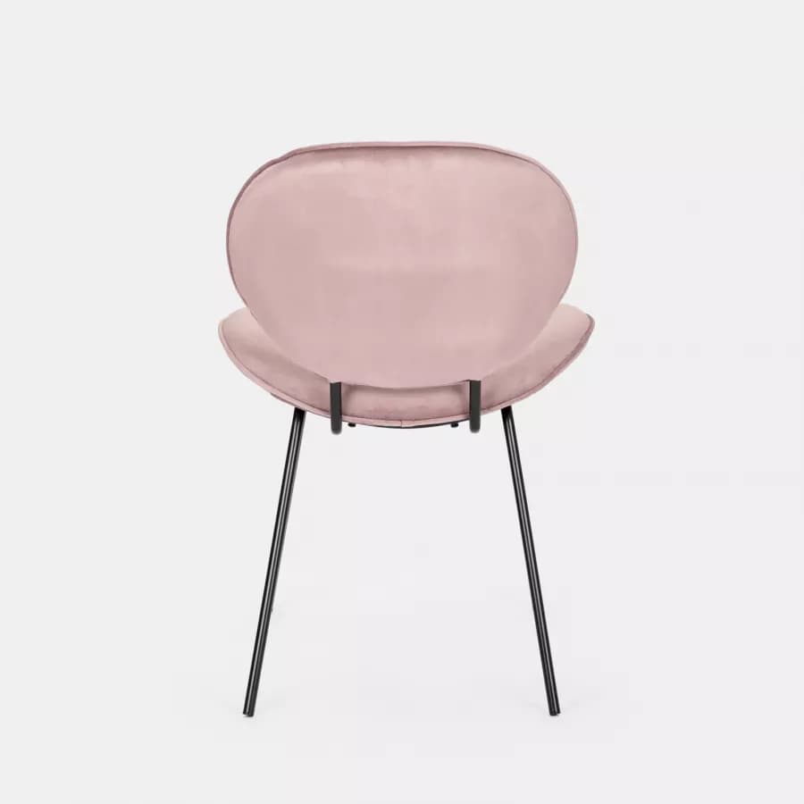 Set 2 sedie in velluto glicine con gambe in metallo nero - Milva