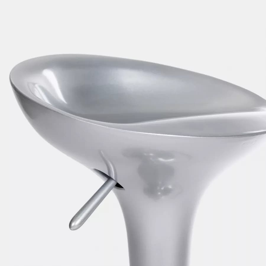 Set 2 sgabelli argento con poggiapiedi e base cromata - Cocorito