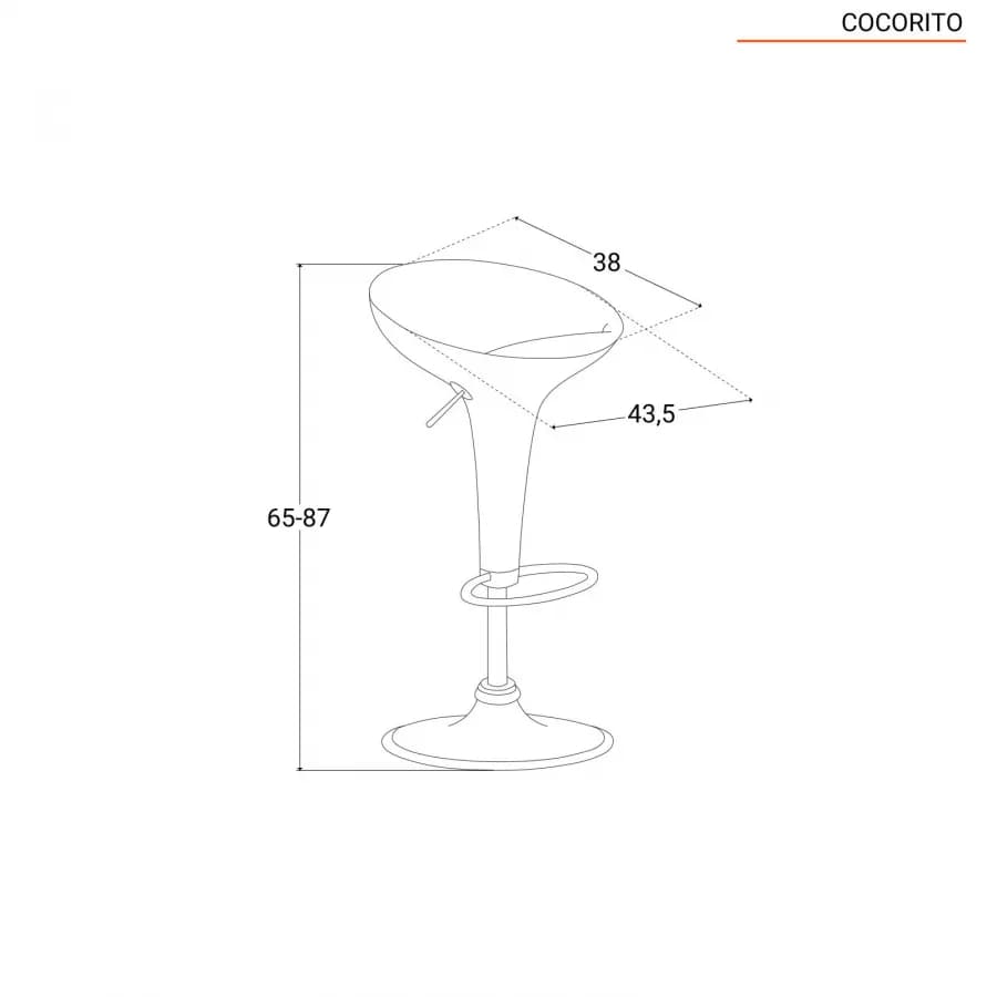 Set 2 sgabelli argento con poggiapiedi e base cromata - Cocorito