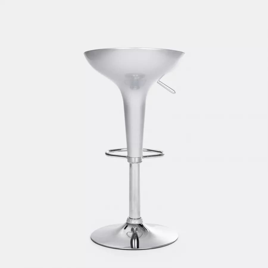 Set 2 sgabelli argento con poggiapiedi e base cromata - Cocorito
