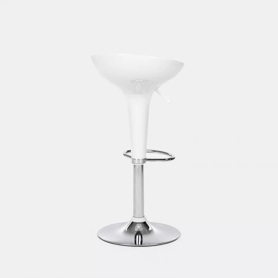 Set 2 sgabelli bianchi con poggiapiedi e base cromata - Cocorito
