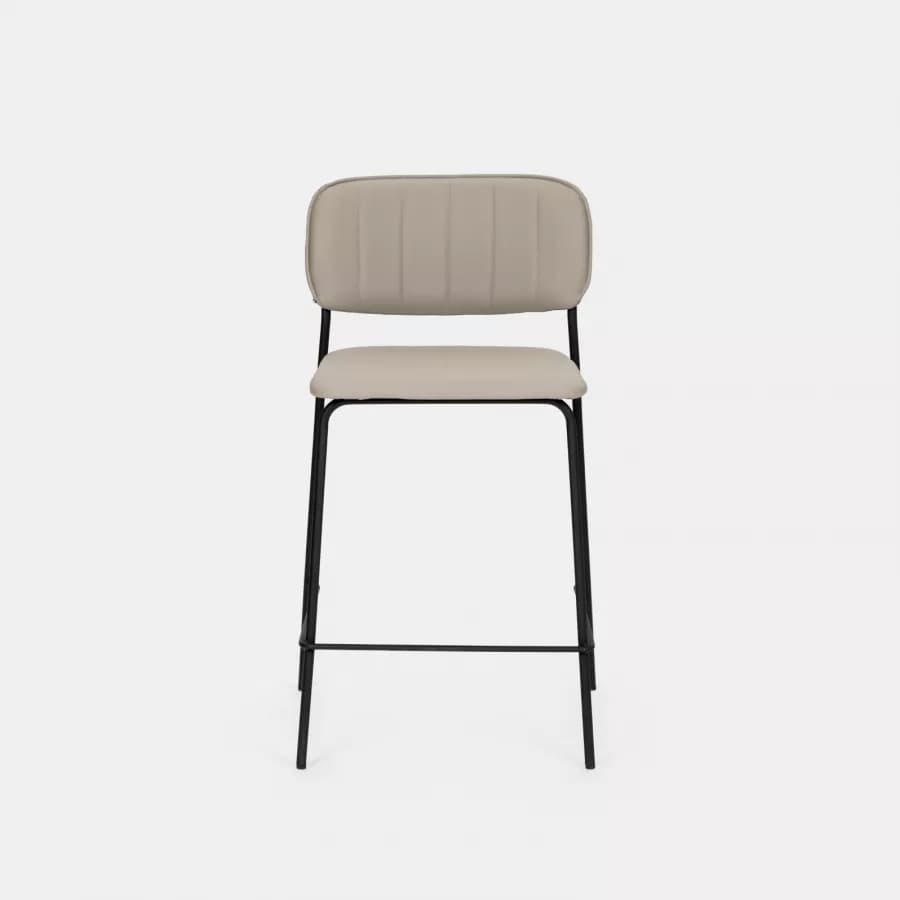 Set 2 sgabelli in similpelle grigio chiaro - Marmin