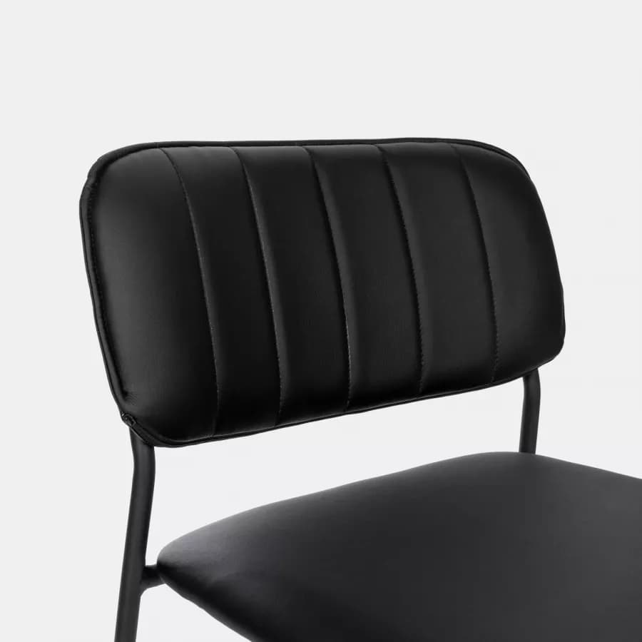 Set 2 sgabelli in similpelle nero - Marmin